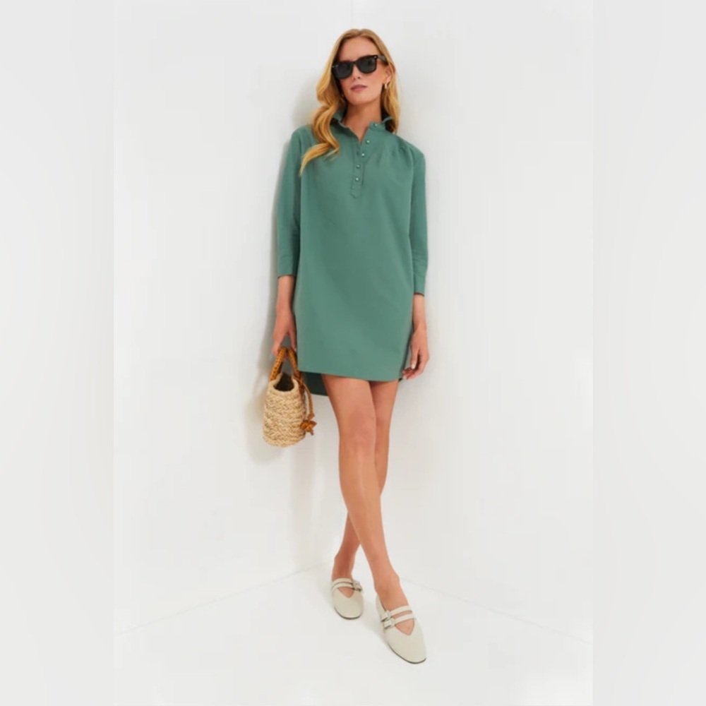 Tuckernuck Teal-Green Mini Shirt Dress